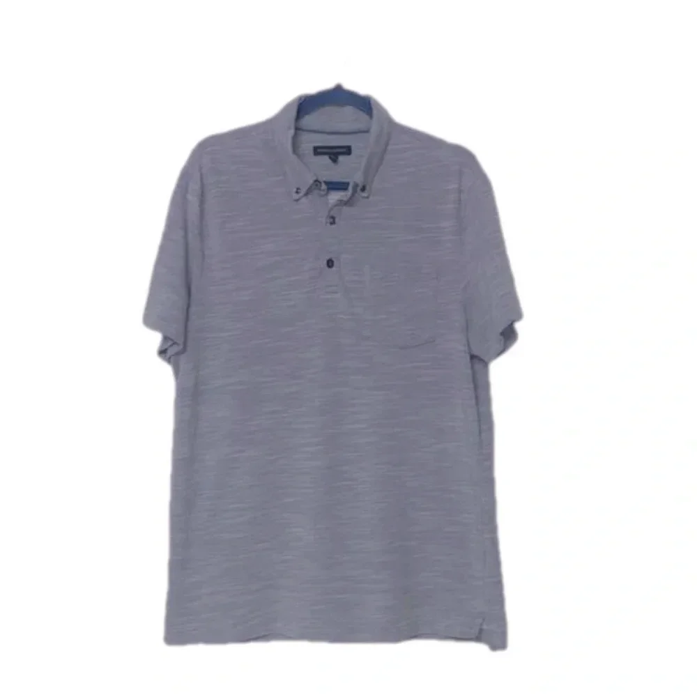 Men’s large Banana Republic grey gray‎ polo shirt preppy neutral polo